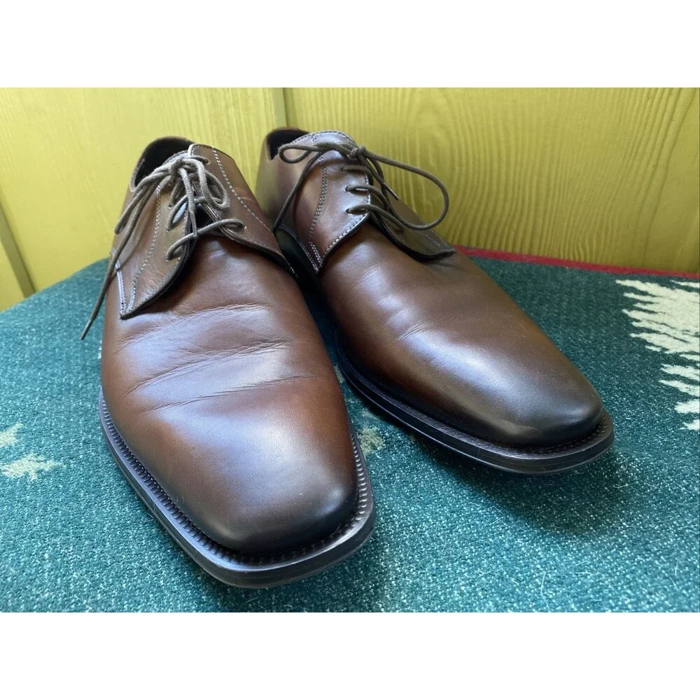 11 M Men’s To Boot New York Brown Dress Shoes Plain Toe Derby